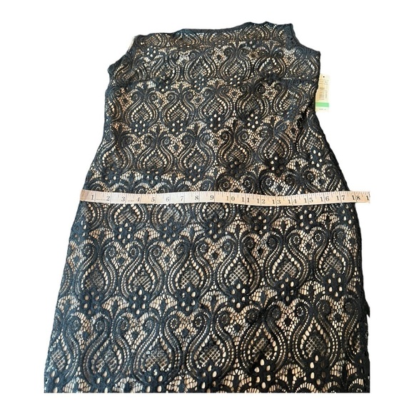 R&M Richards Cocktail Lace Knee Length Black Sequin Sheer Overlay Size 8 NEW - Picture 6 of 16